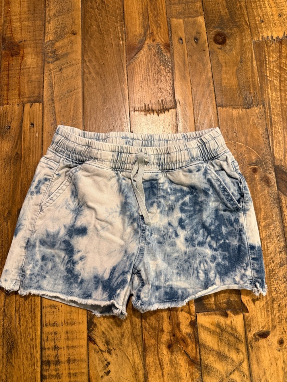 Cat & Jack Tie-Dye Drawstring Shorts - Blue & White